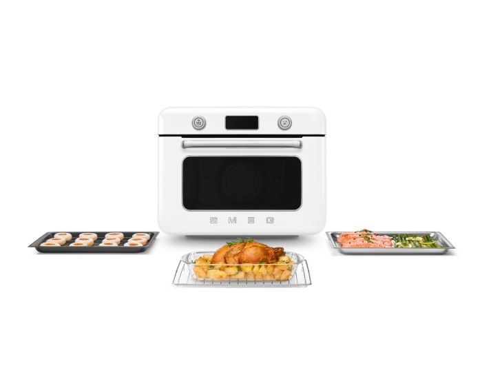 Smeg 10-in-1 Multifunction Countertop Combi Steam Oven, COF01WHUK